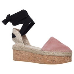 Carvela Kupkake Cork Platform Sandals Nude Suede